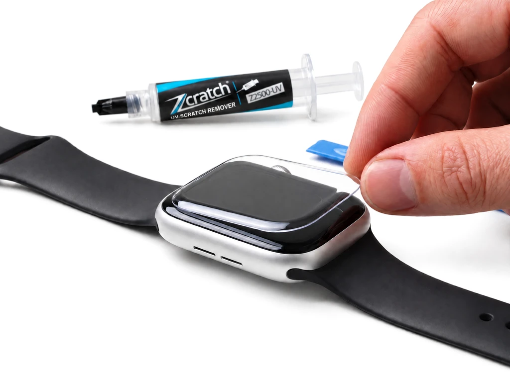Placing a specialist film on an Apple Watch display
